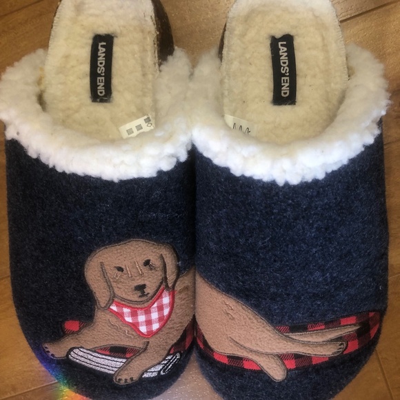 Land’s End Labrador Scuff Felt Slippers Women’s 10 🐶 - Picture 1 of 5